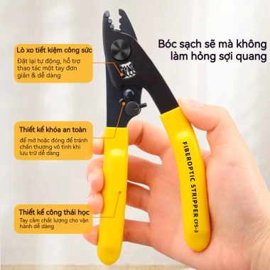 Zoerax CFS-3 Kìm thoát y sợi 3 lỗ chính xác Công cụ tước sợi FTTH giá 64.900₫ 4
