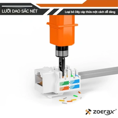 ZoeRax Công Cụ Đục Mạng Loại 110 - Lưỡi Đôi, Chèn Terminal Xung Hạ Cáp Ethernet 5