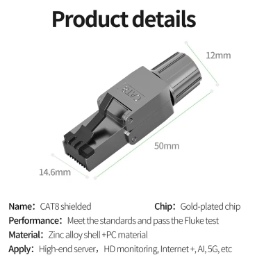ZoeRax Đầu Nối Cat8 Cat7 Cat6a RJ45 Giắc Cắm Ethernet Bảo Vệ, Lắp Đặt Miễn Phí - 56.099₫ 5 ZoeRax Đầu Nối Cat8 Cat7 Cat6a RJ45 Giắc Cắm Ethernet Bảo Vệ, Lắp Đặt Miễn Phí - 56.099₫ 5