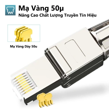 ZoeRax Đầu Nối RJ45 2 Chiếc Cat8 Cat7 Cat6A Tái Sử Dụng, Không Dụng Cụ, Cài Đặt Nhanh 3 ZoeRax Đầu Nối RJ45 2 Chiếc Cat8 Cat7 Cat6A Tái Sử Dụng, Không Dụng Cụ, Cài Đặt Nhanh 3
