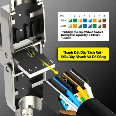 ZoeRax Đầu Nối RJ45 Cat8/7/6a Công Cụ Miễn Phí Giắc Cắm Dễ Dàng 54.999đ 4 ZoeRax Đầu Nối RJ45 Cat8/7/6a Công Cụ Miễn Phí Giắc Cắm Dễ Dàng 54.999đ 4