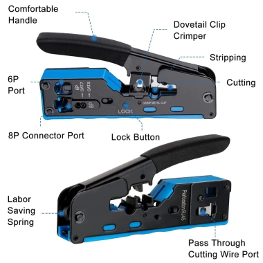 ZoeRax Dụng Cụ Crimp RJ45 Pass-Through 4 trong 1 Crimper Stripper Cutter cho Cat5/6 - Giá chỉ 247.499 VND 3 ZoeRax Dụng Cụ Crimp RJ45 Pass-Through 4 trong 1 Crimper Stripper Cutter cho Cat5/6 - Giá chỉ 247.499 VND 3