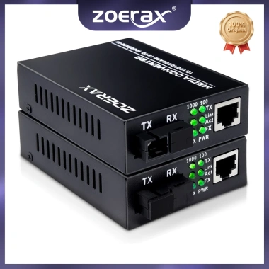 ZoeRax Gigabit Fiber Optic Transceiver SC Singlemode RJ45 Cổng thu phát quang, giá 203.500₫