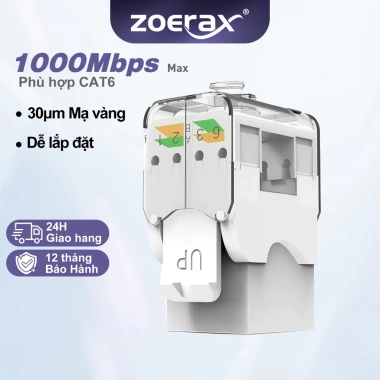 ZoeRax Jack Keystone RJ45 CAT5E/CAT6 Không Cần Dụng Dụng Cụ, Lắp Đặt Dễ Dàng - Giá 76.999 VND