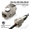 ZoeRax Keystone Jack RJ45 Cat6a/Cat6/Cat5e STP hợp kim kẽm không dụng cụ, hỗ trợ cáp 22‑26 AWG 3