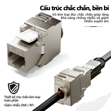 ZoeRax Keystone Jack RJ45 Cat6a/Cat6/Cat5e STP hợp kim kẽm không dụng cụ, hỗ trợ cáp 22‑26 AWG 3 ZoeRax Keystone Jack RJ45 Cat6a/Cat6/Cat5e STP hợp kim kẽm không dụng cụ, hỗ trợ cáp 22‑26 AWG 3