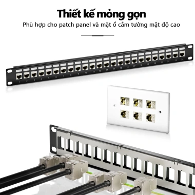 ZoeRax Keystone Jack RJ45 Cat6a/Cat6/Cat5e STP hợp kim kẽm không dụng cụ, hỗ trợ cáp 22‑26 AWG 4 ZoeRax Keystone Jack RJ45 Cat6a/Cat6/Cat5e STP hợp kim kẽm không dụng cụ, hỗ trợ cáp 22‑26 AWG 4