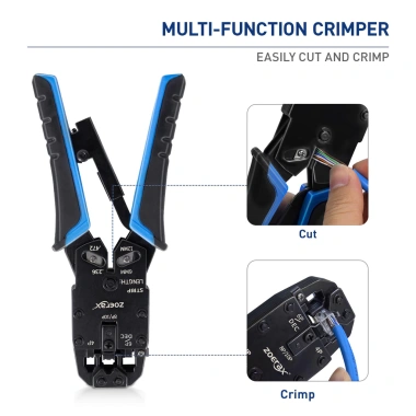 ZoeRax Kìm Bấm Cáp Mạng 10P10C - 3 Chức Năng Cắt/Bấm/Cạo, Tương Thích RJ45/RJ11/RJ12 & CAT5e/CAT6/CAT6A - Giá 247.499₫ 2 ZoeRax Kìm Bấm Cáp Mạng 10P10C - 3 Chức Năng Cắt/Bấm/Cạo, Tương Thích RJ45/RJ11/RJ12 & CAT5e/CAT6/CAT6A - Giá 247.499₫ 2
