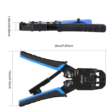 ZoeRax Kìm Bấm Cáp Mạng 10P10C - 3 Chức Năng Cắt/Bấm/Cạo, Tương Thích RJ45/RJ11/RJ12 & CAT5e/CAT6/CAT6A - Giá 247.499₫ 3 ZoeRax Kìm Bấm Cáp Mạng 10P10C - 3 Chức Năng Cắt/Bấm/Cạo, Tương Thích RJ45/RJ11/RJ12 & CAT5e/CAT6/CAT6A - Giá 247.499₫ 3