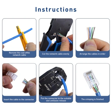 ZoeRax Kìm Bấm Cáp Mạng 10P10C - 3 Chức Năng Cắt/Bấm/Cạo, Tương Thích RJ45/RJ11/RJ12 & CAT5e/CAT6/CAT6A - Giá 247.499₫ 5 ZoeRax Kìm Bấm Cáp Mạng 10P10C - 3 Chức Năng Cắt/Bấm/Cạo, Tương Thích RJ45/RJ11/RJ12 & CAT5e/CAT6/CAT6A - Giá 247.499₫ 5