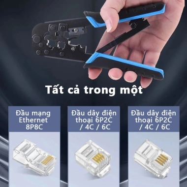 Zoerax Kìm Bấm Cáp Mạng 3 trong 1 - Bấm/Cắt/Cạo RJ45 RJ12 RJ11 Cat6 Cat5e, Giá 225.499₫ 3 Zoerax Kìm Bấm Cáp Mạng 3 trong 1 - Bấm/Cắt/Cạo RJ45 RJ12 RJ11 Cat6 Cat5e, Giá 225.499₫ 3