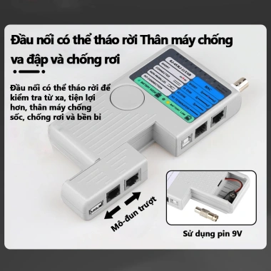Zoerax Máy kiểm tra 4 trong 1 - Dò cáp mạng, LED, pin 9V, thử 90m, giá 351.999VND 5 Zoerax Máy kiểm tra 4 trong 1 - Dò cáp mạng, LED, pin 9V, thử 90m, giá 351.999VND 5
