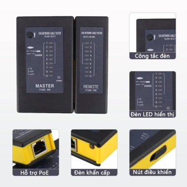 Zoerax Máy kiểm tra cáp mạng sạc lại RJ45 RJ11 RJ12 - Sửa LAN Ethernet nhanh 7 Zoerax Máy kiểm tra cáp mạng sạc lại RJ45 RJ11 RJ12 - Sửa LAN Ethernet nhanh 7