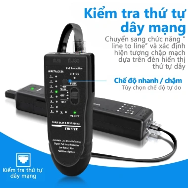 Zoerax Máy kiểm tra cáp RJ45 RJ11 thông minh, theo dõi mực dây CAT5/CAT6, có tai nghe - Giá ưu đãi 438.900 VND 3 Zoerax Máy kiểm tra cáp RJ45 RJ11 thông minh, theo dõi mực dây CAT5/CAT6, có tai nghe - Giá ưu đãi 438.900 VND 3