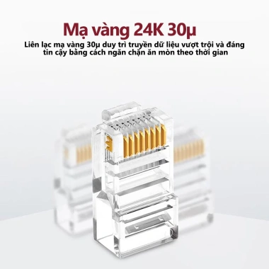 ZoeRax Ổ cắm RJ45 modular CAT5e/CAT6 – Bề mặt vàng mạ 50, lỗ 1.1mm, phù hợp cáp Ethernet, giá 45.099₫ 5