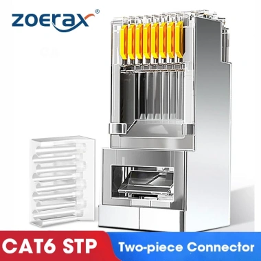 ZoeRax Ổ cắm RJ45 modular CAT5e/CAT6 – Bề mặt vàng mạ 50, lỗ 1.1mm, phù hợp cáp Ethernet, giá 45.099₫ 9