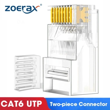 ZoeRax Ổ cắm RJ45 modular CAT5e/CAT6 – Bề mặt vàng mạ 50, lỗ 1.1mm, phù hợp cáp Ethernet, giá 45.099₫ 11