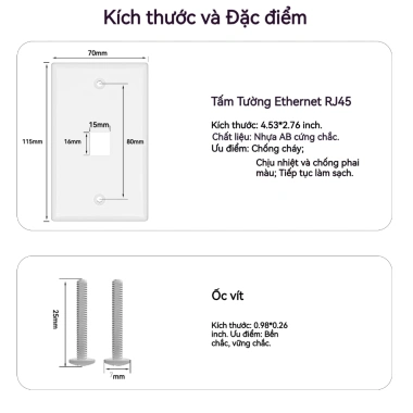 Zoerax Plate tường RJ45 Keystone Jack 0-6 cổng trắng - Giá 51,150₫ 4 Zoerax Plate tường RJ45 Keystone Jack 0-6 cổng trắng - Giá 51,150₫ 4