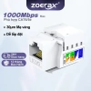 ZoeRax RJ45 Cat5e/Cat6 Keystone Jack nối Ethernet, giắc cắm tường màu trắng