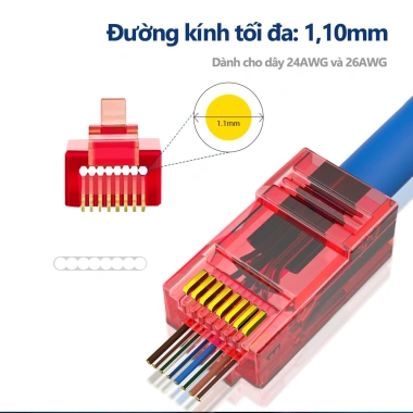 ZoeRax RJ45 CAT6 EZ Crimp Connector – Đầu Nối UTP Modular Plug Nhiều Màu, Dễ Lắp, Giá Ưu Đãi 80.299₫ 3 ZoeRax RJ45 CAT6 EZ Crimp Connector – Đầu Nối UTP Modular Plug Nhiều Màu, Dễ Lắp, Giá Ưu Đãi 80.299₫ 3