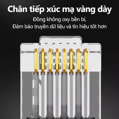 ZoeRax RJ45 Cat6a/Cat6/Cat5e 30 Đầu Nối Mạ Vàng 8P8C Không Che Chắn 4 ZoeRax RJ45 Cat6a/Cat6/Cat5e 30 Đầu Nối Mạ Vàng 8P8C Không Che Chắn 4