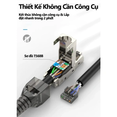 ZoeRax RJ45 CAT8/7/6A Đầu Nối Phích Cắm Không Dụng Cụ, Bảo Vệ Cáp Ethernet 10Gbps POE Giá 75.002₫ 2 ZoeRax RJ45 CAT8/7/6A Đầu Nối Phích Cắm Không Dụng Cụ, Bảo Vệ Cáp Ethernet 10Gbps POE Giá 75.002₫ 2