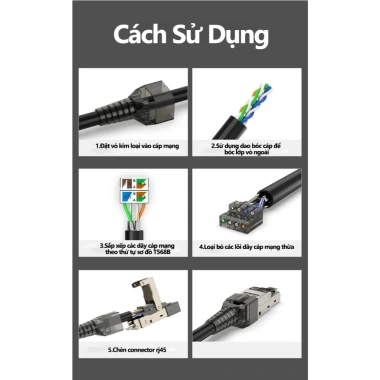 ZoeRax RJ45 CAT8/7/6A Đầu Nối Phích Cắm Không Dụng Cụ, Bảo Vệ Cáp Ethernet 10Gbps POE Giá 75.002₫ 4 ZoeRax RJ45 CAT8/7/6A Đầu Nối Phích Cắm Không Dụng Cụ, Bảo Vệ Cáp Ethernet 10Gbps POE Giá 75.002₫ 4