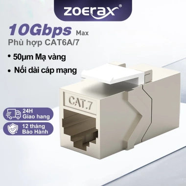 ZoeRax RJ45 Keystone Jack Cat7/6a Nữ STP 10Gbps Khớp Nối Tường và Bảng Dán ZoeRax RJ45 Keystone Jack Cat7/6a Nữ STP 10Gbps Khớp Nối Tường và Bảng Dán
