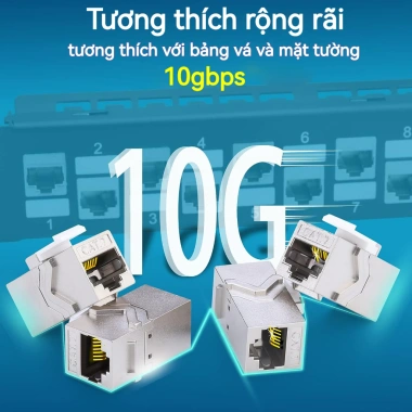 ZoeRax RJ45 Keystone Jack Cat7/6a Nữ STP 10Gbps Khớp Nối Tường và Bảng Dán 4 ZoeRax RJ45 Keystone Jack Cat7/6a Nữ STP 10Gbps Khớp Nối Tường và Bảng Dán 4