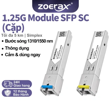 ZoeRax SFP Gigabit SC 1.25G 5KM 1.310/1.550nm cho Cisco MikroTik - Giá 335.500 VND ZoeRax SFP Gigabit SC 1.25G 5KM 1.310/1.550nm cho Cisco MikroTik - Giá 335.500 VND