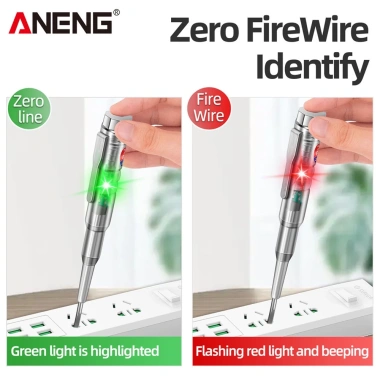 ZoeRax Tester 24-250V Đầu dò tuốc nơ vít cảm ứng, đèn báo âm thanh và ánh sáng- Bút kiểm tra báo động 40.590₫ 5