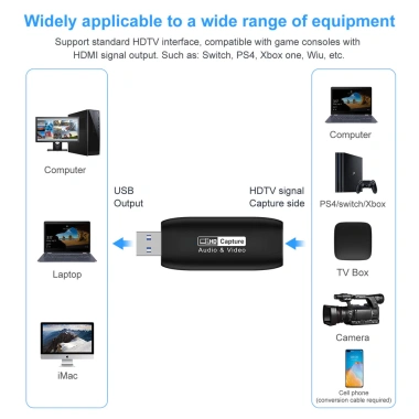 ZoeRax Thẻ Ghi Video HD-MI Đầu vào 4K Đầu ra 1.080p USB 2.0 Ghi Âm Thanh DSLR, Cam Hành Động, Game và Stream 6
