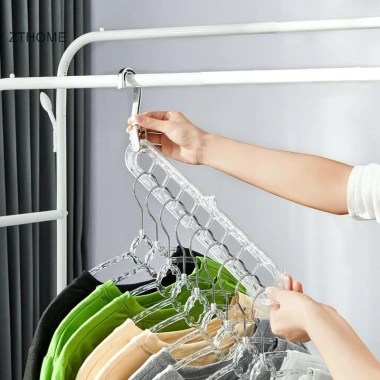 ZTHOME Móc Treo Quần Áo Nhựa Đỏ Đa Năng 9 Lỗ Xoay Ngang Dọc Đậm Dày Sấy Gia Đình