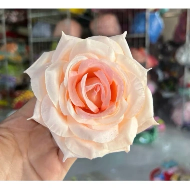 10 bông Hồng xoăn 12cm hoa vải giả - Trang trí bàn tiệc, giá ưu đãi 40.000đ
