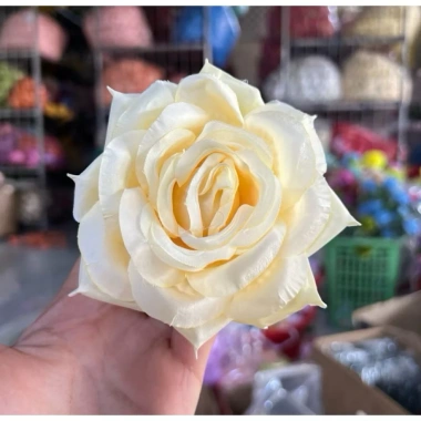 10 bông Hồng xoăn 12cm hoa vải giả - Trang trí bàn tiệc, giá ưu đãi 40.000đ