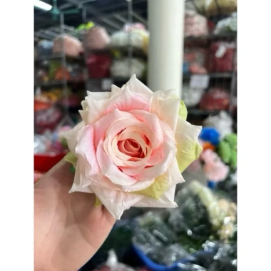 10 bông Hồng xoăn 12cm hoa vải giả - Trang trí bàn tiệc, giá ưu đãi 40.000đ