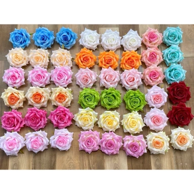 10 bông Hồng xoăn 12cm hoa vải giả - Trang trí bàn tiệc, giá ưu đãi 40.000đ