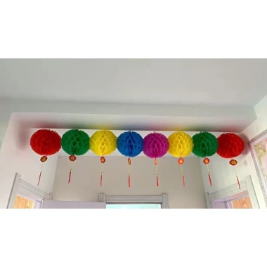 10 Đèn lồng trang trí 5 màu đa kích thước 22-38cm lễ hội Trung Thu Tết giá 39.990