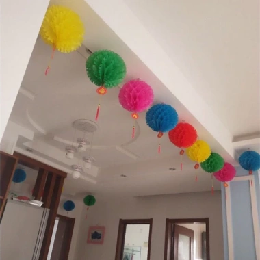 10 Đèn lồng trang trí 5 màu đa kích thước 22-38cm lễ hội Trung Thu Tết giá 39.990