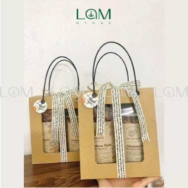 10 Hộp Quà Tết Kraf Mặt Kính Mica - Quay Nhựa Mứt, Gà, Mực, Hạt Điều, Đậu Phộng + 3 Hủ Nhựa 1.000ml Giá 109.000đ