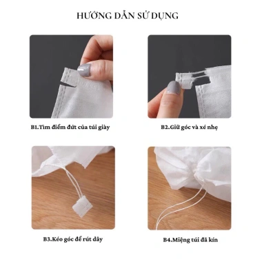 10 Túi Đựng Giày Dép Vải Không Dệt Dây Rút Chống Bụi Bẩn - Giá 12.900₫
