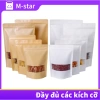 10 túi giấy kraft khóa kéo có cửa sổ: Đựng hạt, đồ ăn nhẹ, giá 10.000 VND