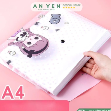 10 Túi khuy hoạt hình A4 khuy bấm, Túi My Clear, đựng tài liệu, chỉ 35.000 VND 8