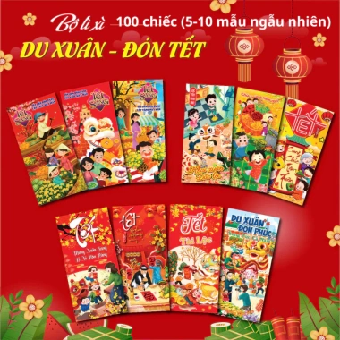 100 Bao Lì Xì Tết 2.026 Mã Du Xuân Giấy Dày C150 - Tặng Túi Bóng Kính, Giá 59,200 VND