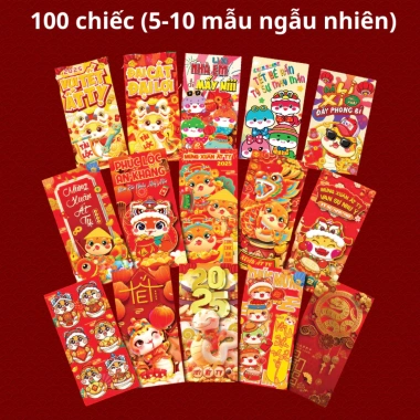100 Bao Lì Xì Tết 2.026 Mã Du Xuân Giấy Dày C150 - Tặng Túi Bóng Kính, Giá 59,200 VND