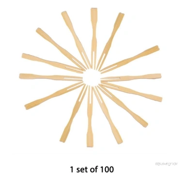 100 Cái Nĩa Gỗ Nhỏ Đựng Trái Cây và Snack - Tre Thanh Bền An Toàn Giá 8.940 VND