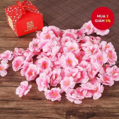 100 Hoa Đào Giả và Hoa Hồng Nhân Tạo - Trang Trí Đám Cưới, Lễ Hội, Sự Kiện Giá 52.920 VND