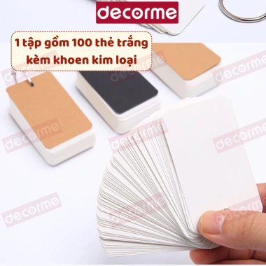 1.000 Thẻ Flashcard & Sổ Khoen Note Học Từ Vựng DecorMe - Giấy Planner Basic Phong Cách Hàn Quốc, Tiện Dụng, Giá 33.900đ 2