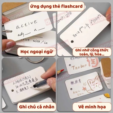1.000 Thẻ Flashcard & Sổ Khoen Note Học Từ Vựng DecorMe - Giấy Planner Basic Phong Cách Hàn Quốc, Tiện Dụng, Giá 33.900đ 7