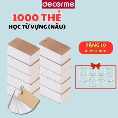 1.000 Thẻ Flashcard & Sổ Khoen Note Học Từ Vựng DecorMe - Giấy Planner Basic Phong Cách Hàn Quốc, Tiện Dụng, Giá 33.900đ 10